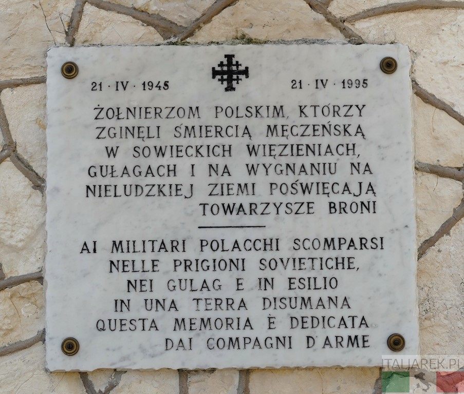 Bolonia - tablica pamiątkowa na cmentarzu