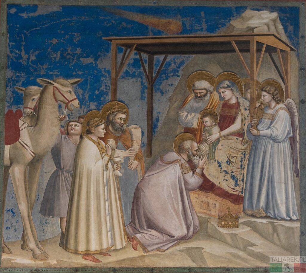 Giotto, Trzej Królowie - Pokłon Trzech Króli, kaplica Scrovegnich, Padwa