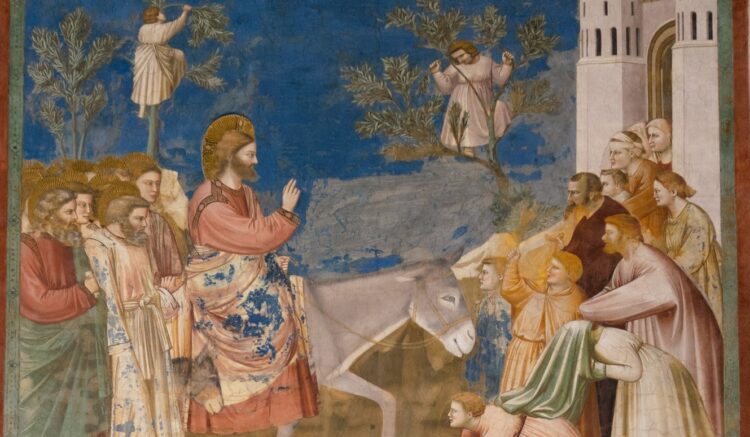 Giotto - Wjazd do Jerozolimy, kaplica Scrovegnich w Padwie