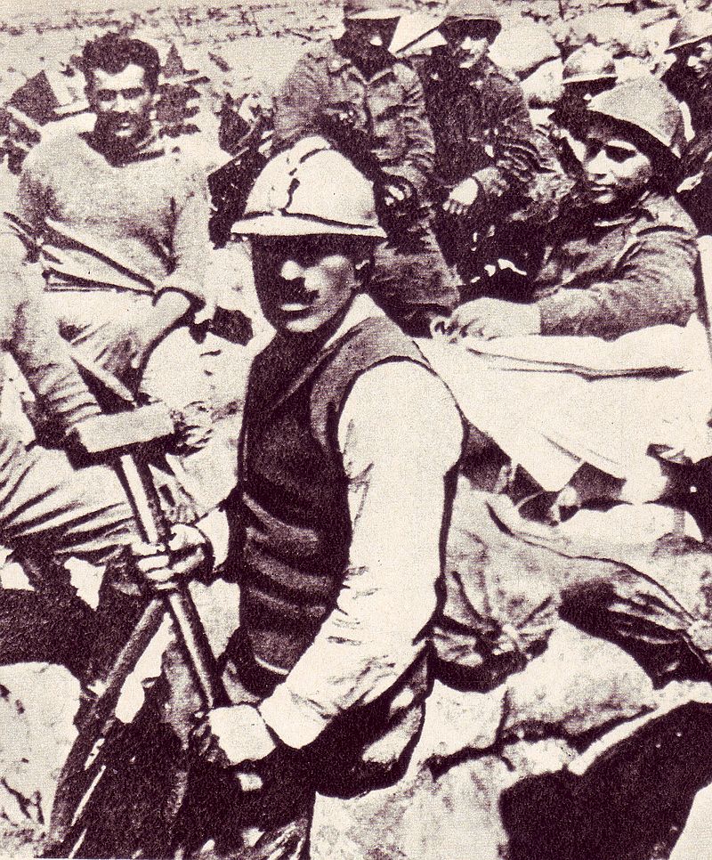 Enrico Toti w okopach