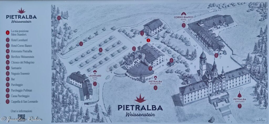 Mapa kompleksu klasztornego Pietralba